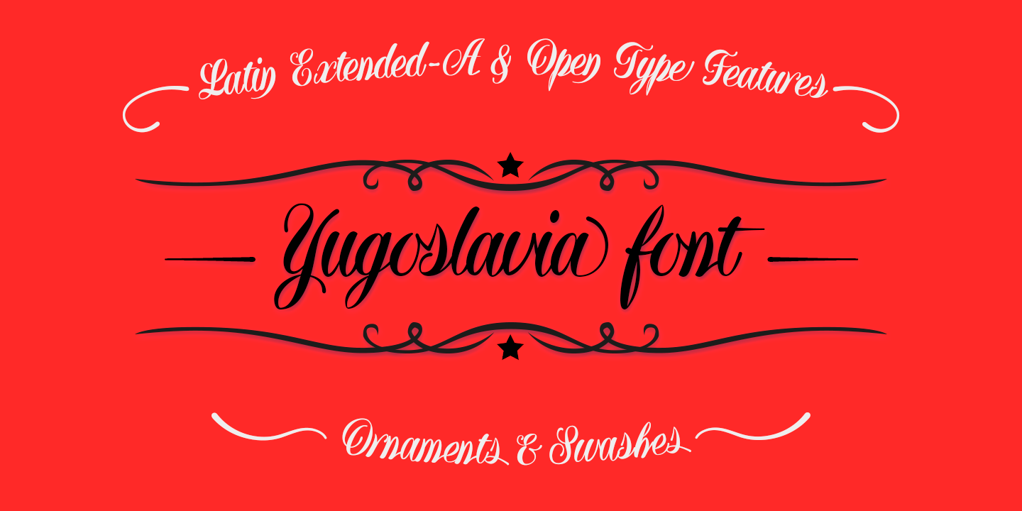 Beispiel einer Yugoslavia Regular-Schriftart